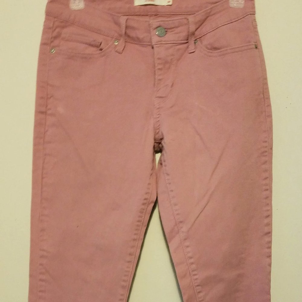 Pink Levi Jeans, Vintage 28 x 28 Levis Skinny Jeans, Women Pants 5 Pocket Zipper
